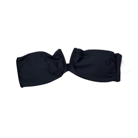 Andie Swim The Scala Bikini Top Strapless V Neck Black Size XL - Picture 1 of 6
